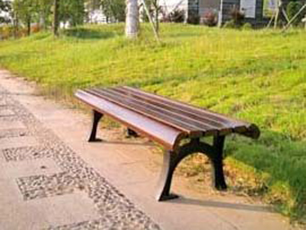 鋼木無靠背園林椅