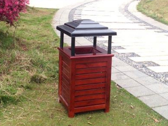 木制單桶垃圾桶